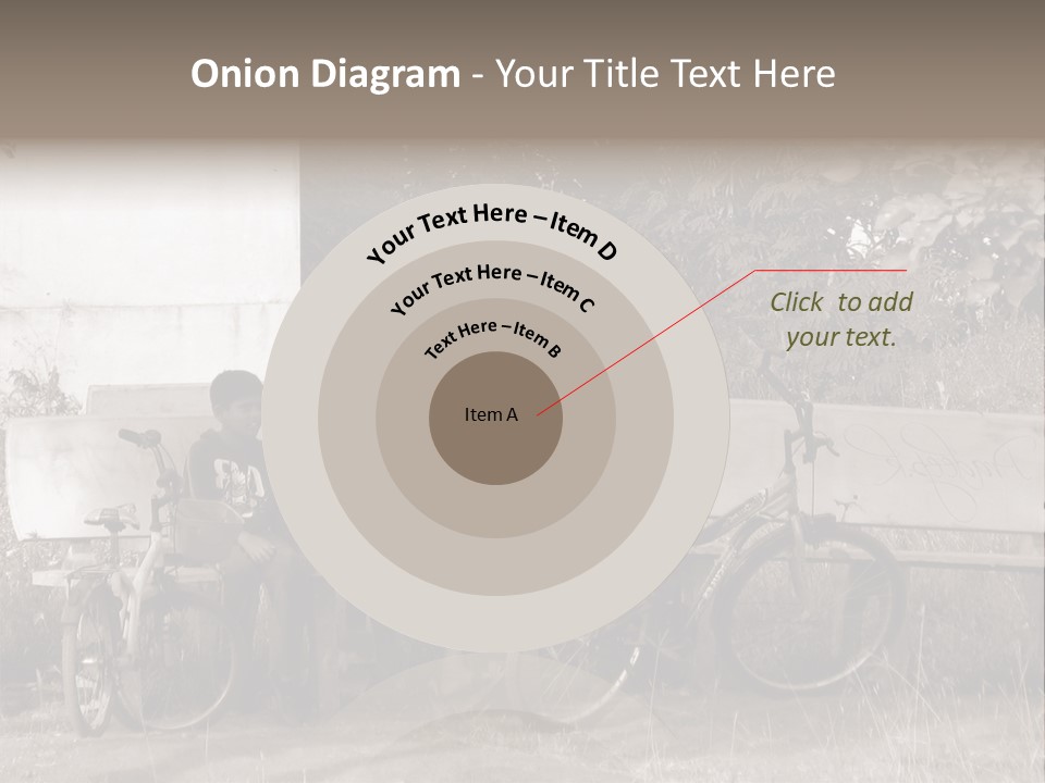 Two Boys Sitting On A Bench In A Park PowerPoint Template