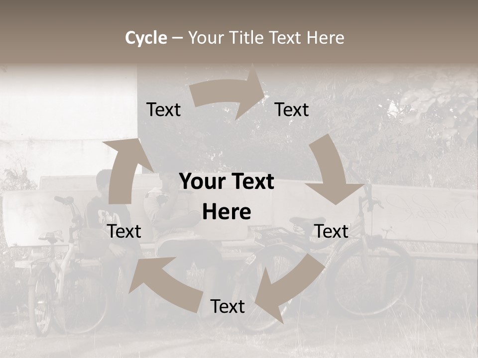 Two Boys Sitting On A Bench In A Park PowerPoint Template