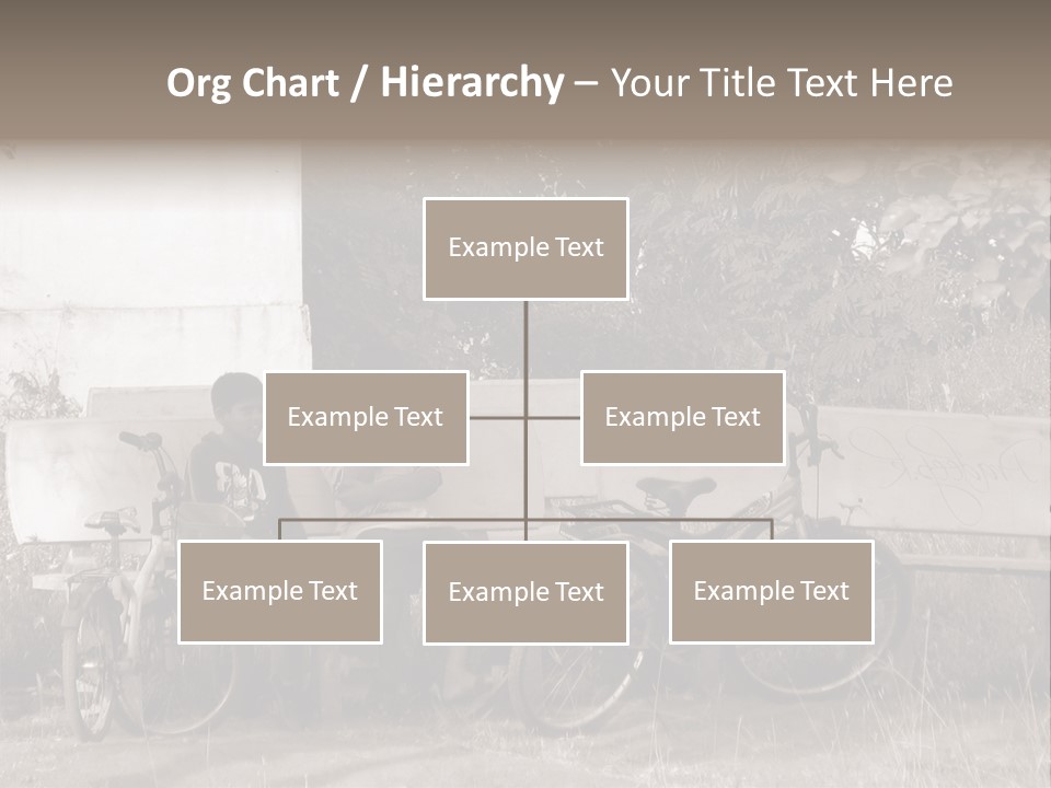 Two Boys Sitting On A Bench In A Park PowerPoint Template