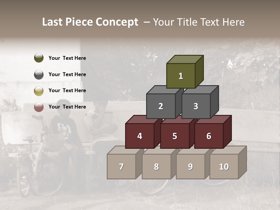 Two Boys Sitting On A Bench In A Park PowerPoint Template