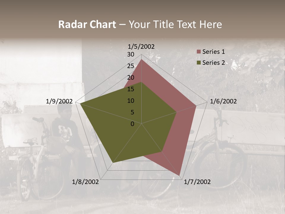 Two Boys Sitting On A Bench In A Park PowerPoint Template