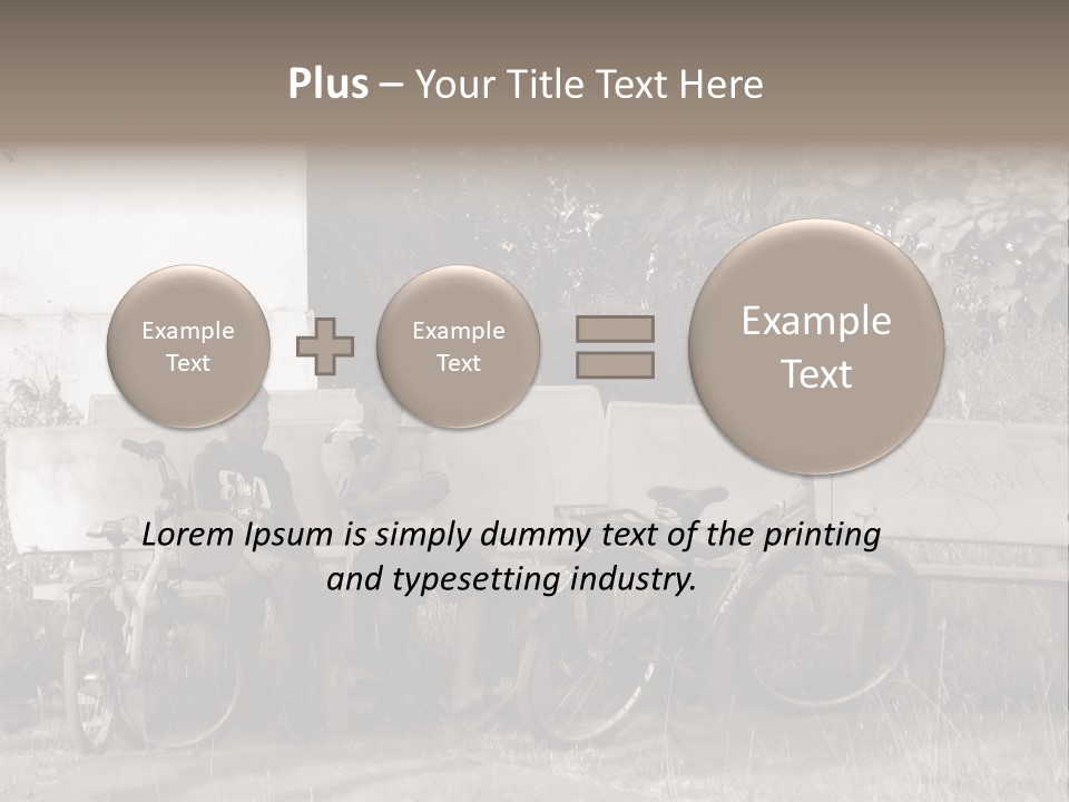 Two Boys Sitting On A Bench In A Park PowerPoint Template