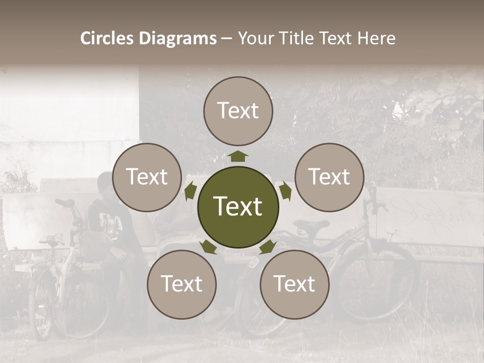 Two Boys Sitting On A Bench In A Park PowerPoint Template