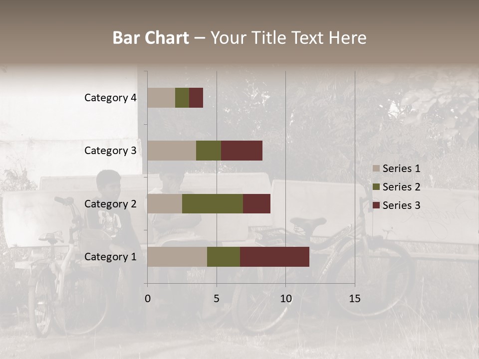 Two Boys Sitting On A Bench In A Park PowerPoint Template