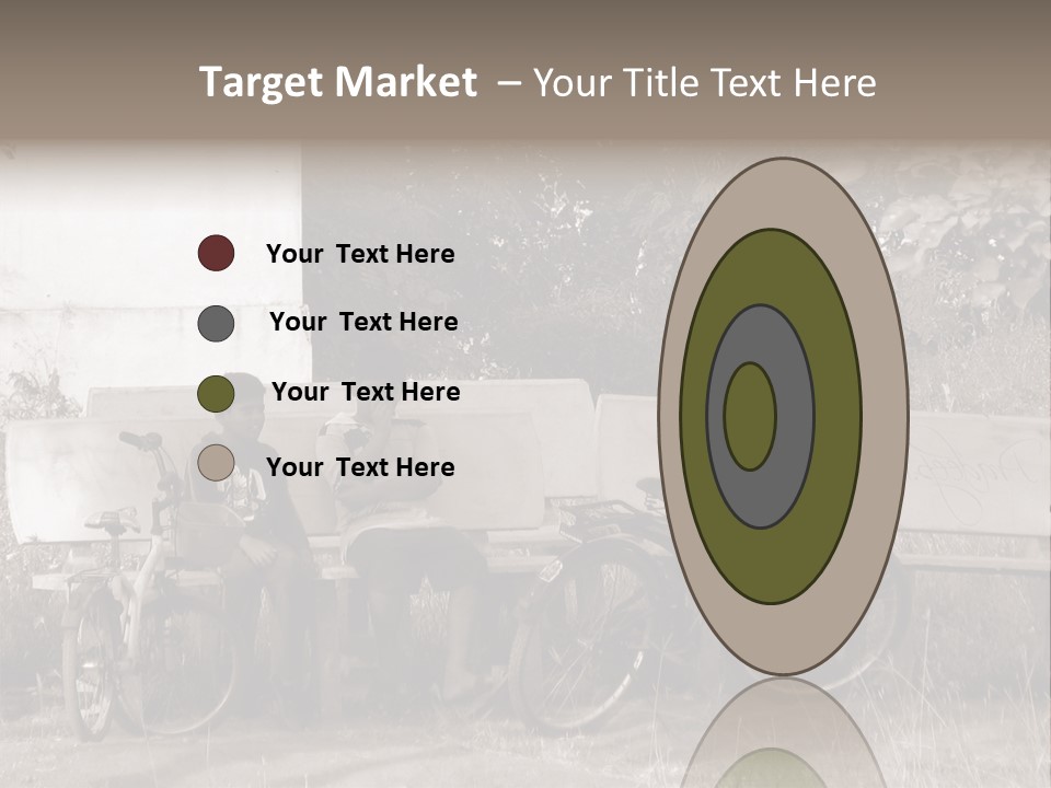 Two Boys Sitting On A Bench In A Park PowerPoint Template