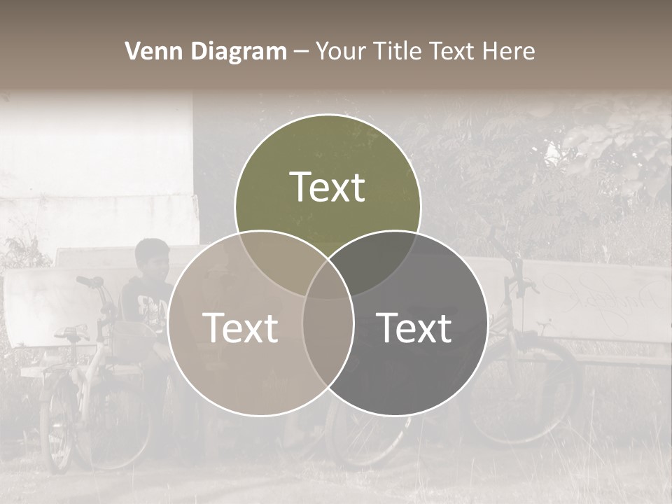 Two Boys Sitting On A Bench In A Park PowerPoint Template