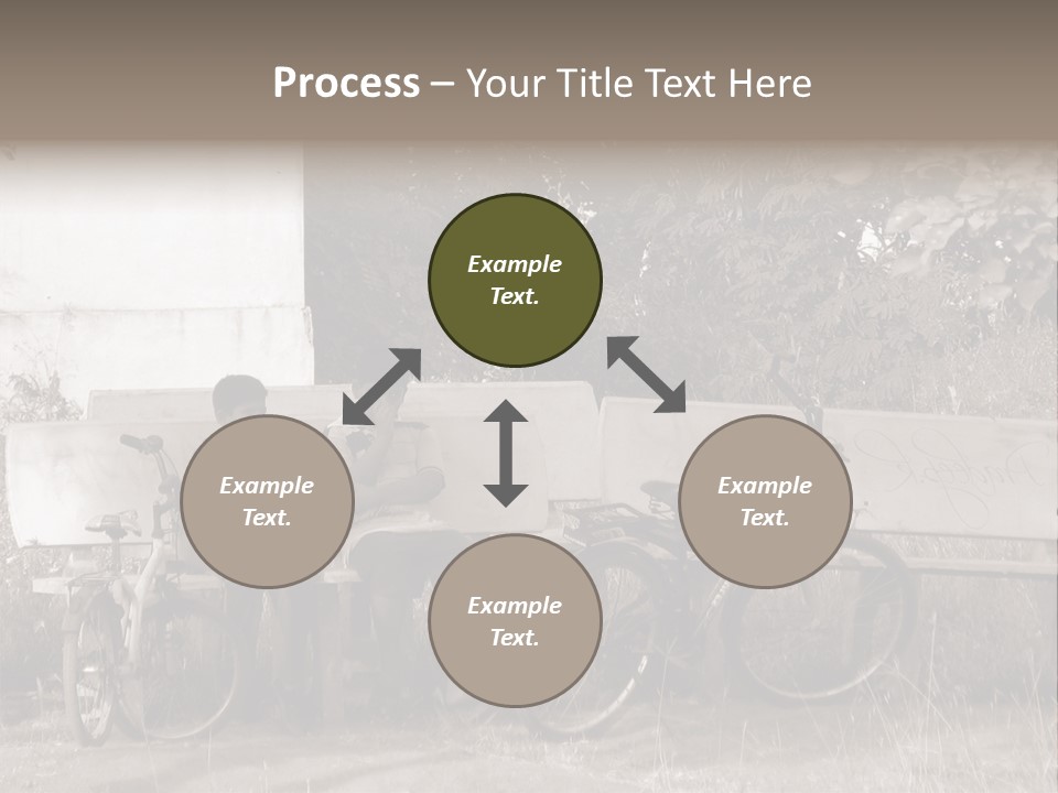 Two Boys Sitting On A Bench In A Park PowerPoint Template