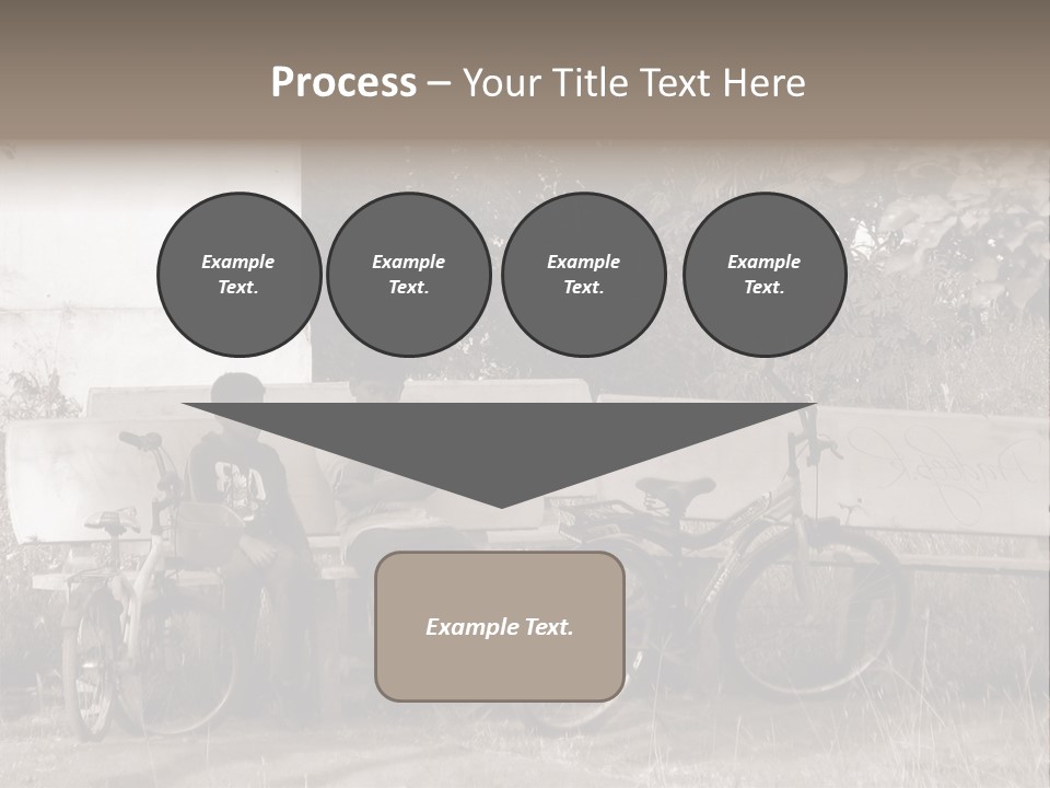 Two Boys Sitting On A Bench In A Park PowerPoint Template