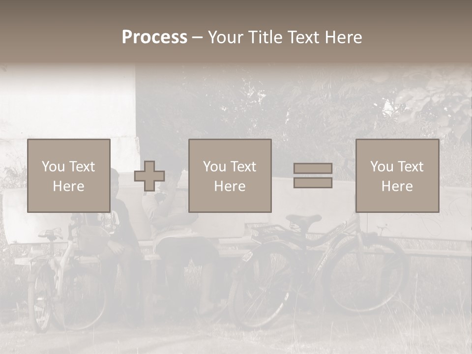 Two Boys Sitting On A Bench In A Park PowerPoint Template