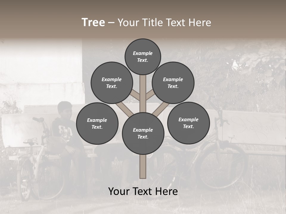 Two Boys Sitting On A Bench In A Park PowerPoint Template