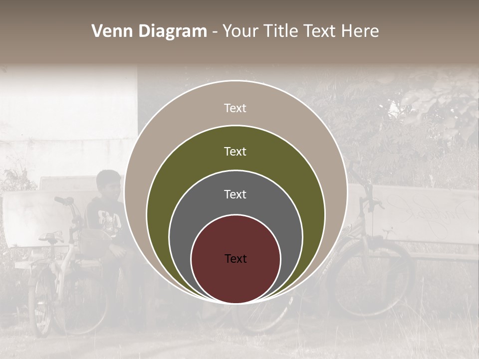 Two Boys Sitting On A Bench In A Park PowerPoint Template