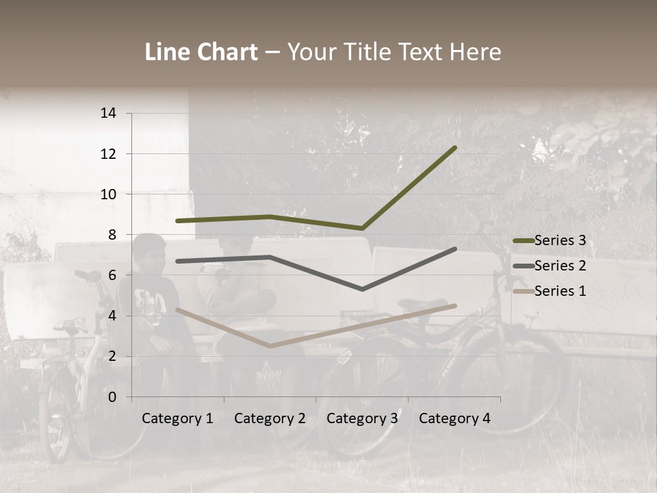 Two Boys Sitting On A Bench In A Park PowerPoint Template