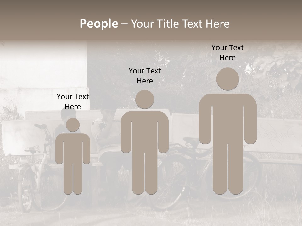 Two Boys Sitting On A Bench In A Park PowerPoint Template