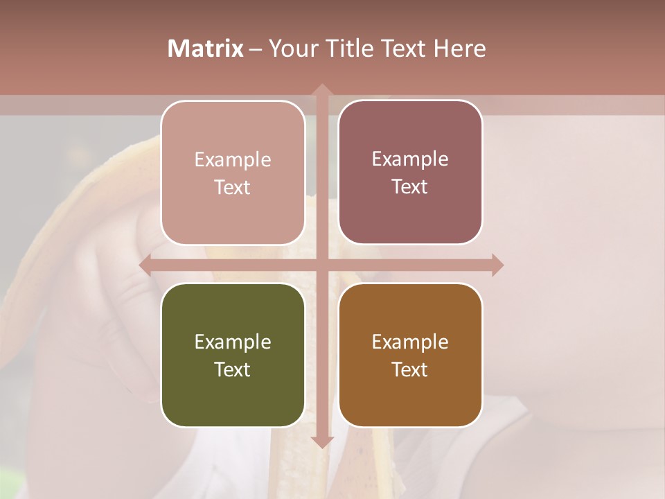A Baby Eating A Banana With A Brown Background PowerPoint Template