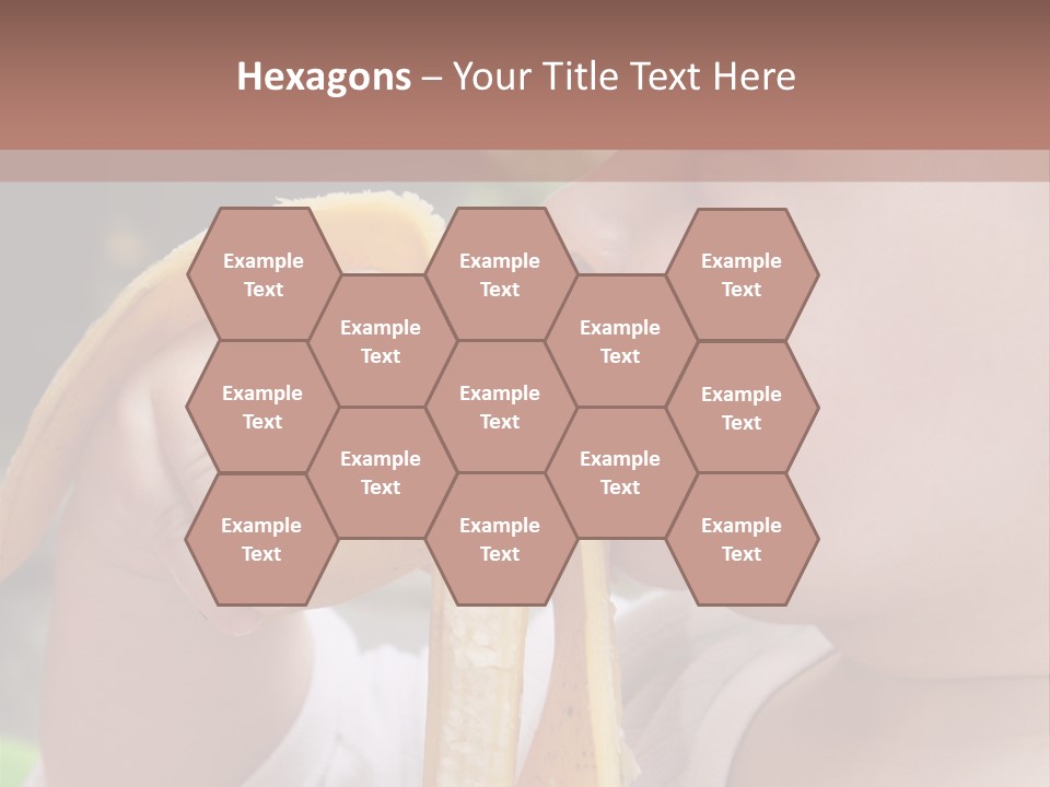 A Baby Eating A Banana With A Brown Background PowerPoint Template