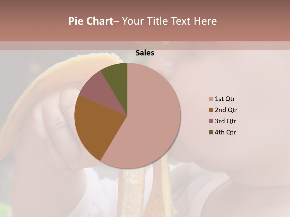A Baby Eating A Banana With A Brown Background PowerPoint Template