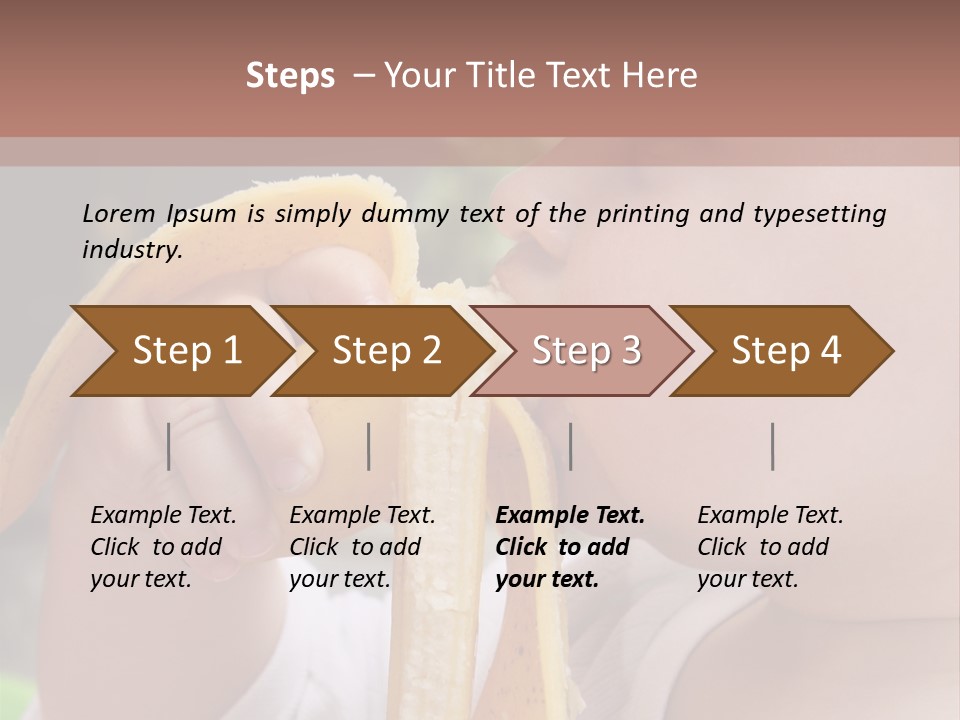 A Baby Eating A Banana With A Brown Background PowerPoint Template