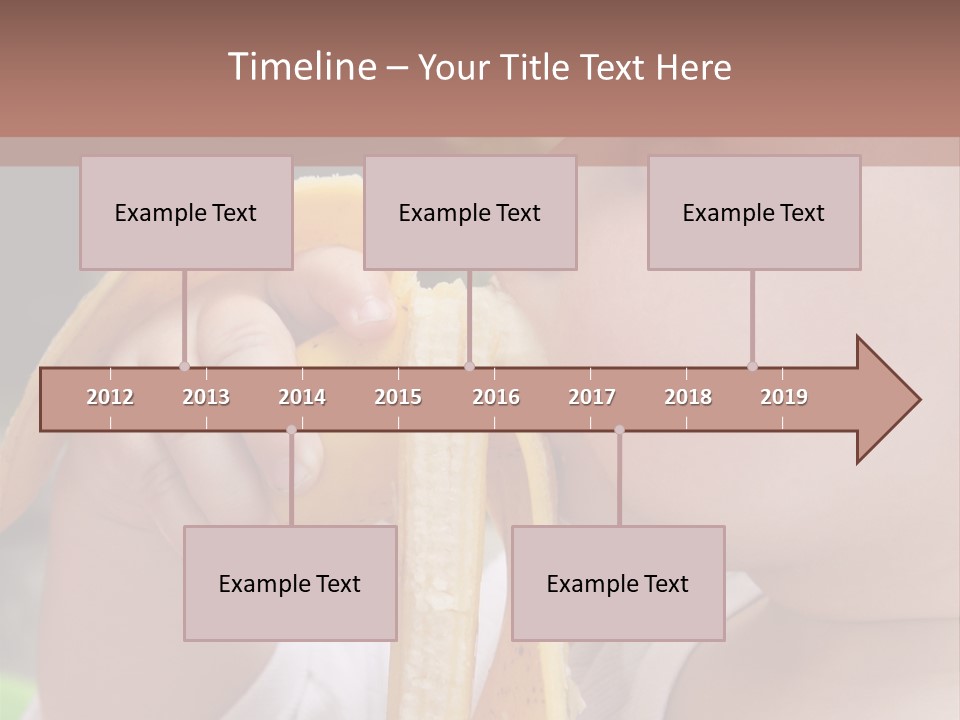 A Baby Eating A Banana With A Brown Background PowerPoint Template