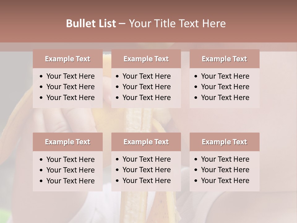 A Baby Eating A Banana With A Brown Background PowerPoint Template