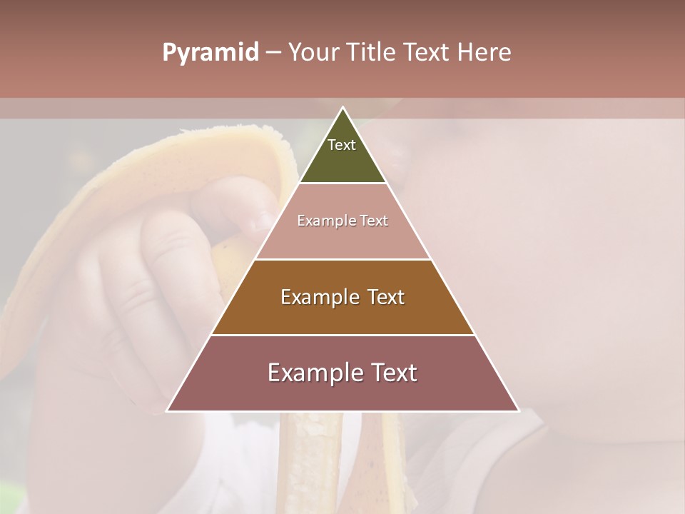 A Baby Eating A Banana With A Brown Background PowerPoint Template