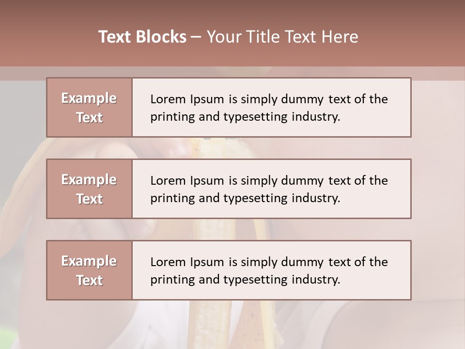 A Baby Eating A Banana With A Brown Background PowerPoint Template