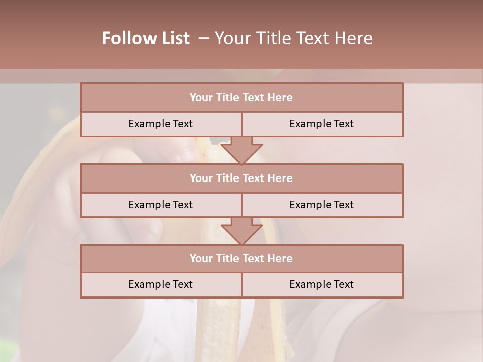 A Baby Eating A Banana With A Brown Background PowerPoint Template