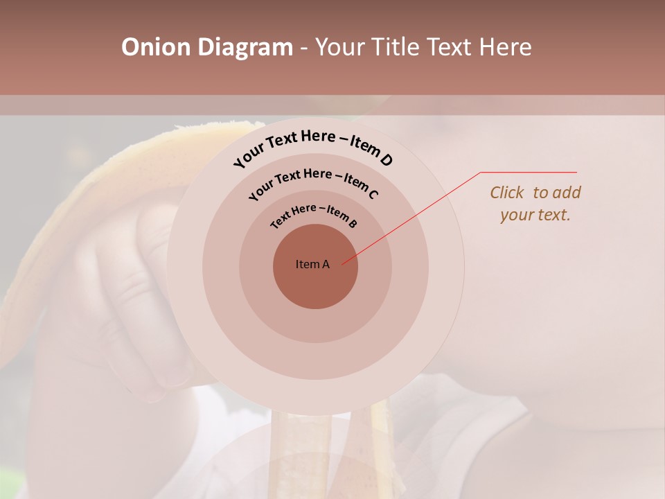 A Baby Eating A Banana With A Brown Background PowerPoint Template
