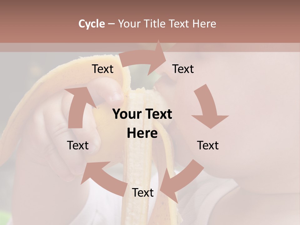 A Baby Eating A Banana With A Brown Background PowerPoint Template