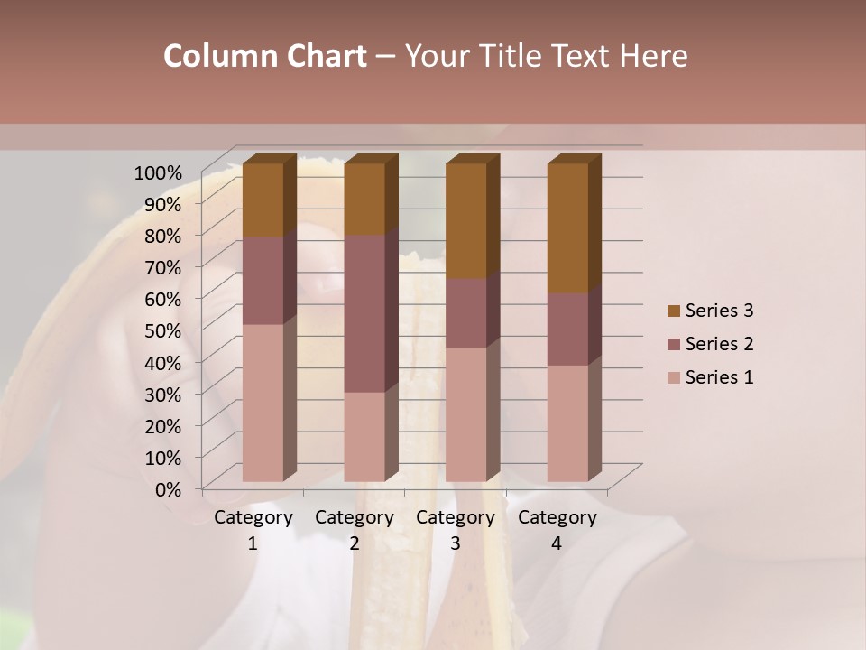 A Baby Eating A Banana With A Brown Background PowerPoint Template