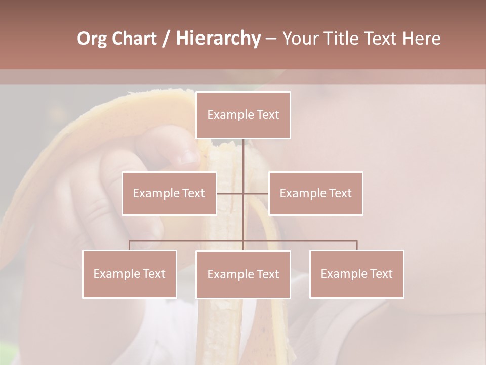 A Baby Eating A Banana With A Brown Background PowerPoint Template
