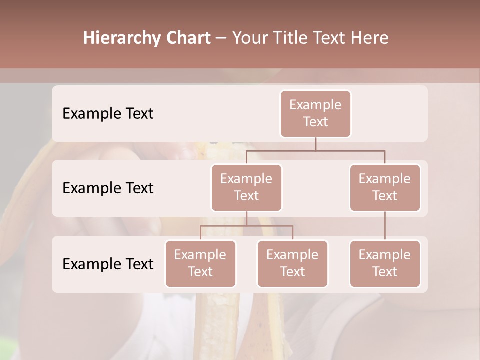 A Baby Eating A Banana With A Brown Background PowerPoint Template