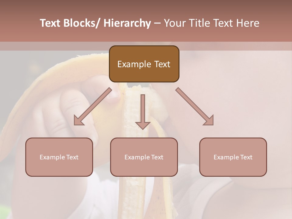 A Baby Eating A Banana With A Brown Background PowerPoint Template