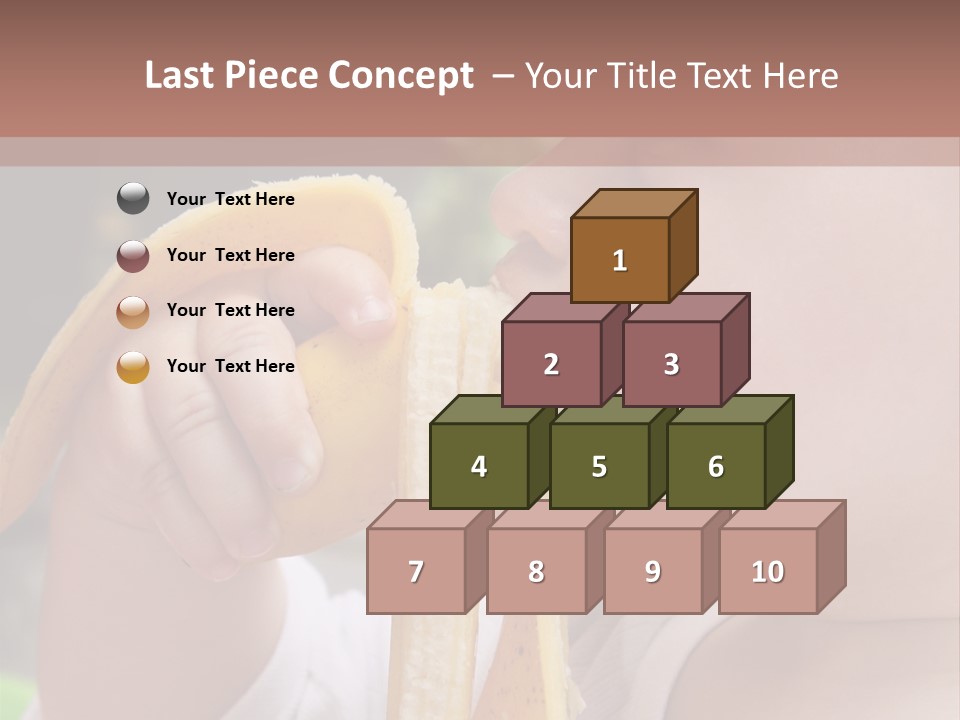 A Baby Eating A Banana With A Brown Background PowerPoint Template