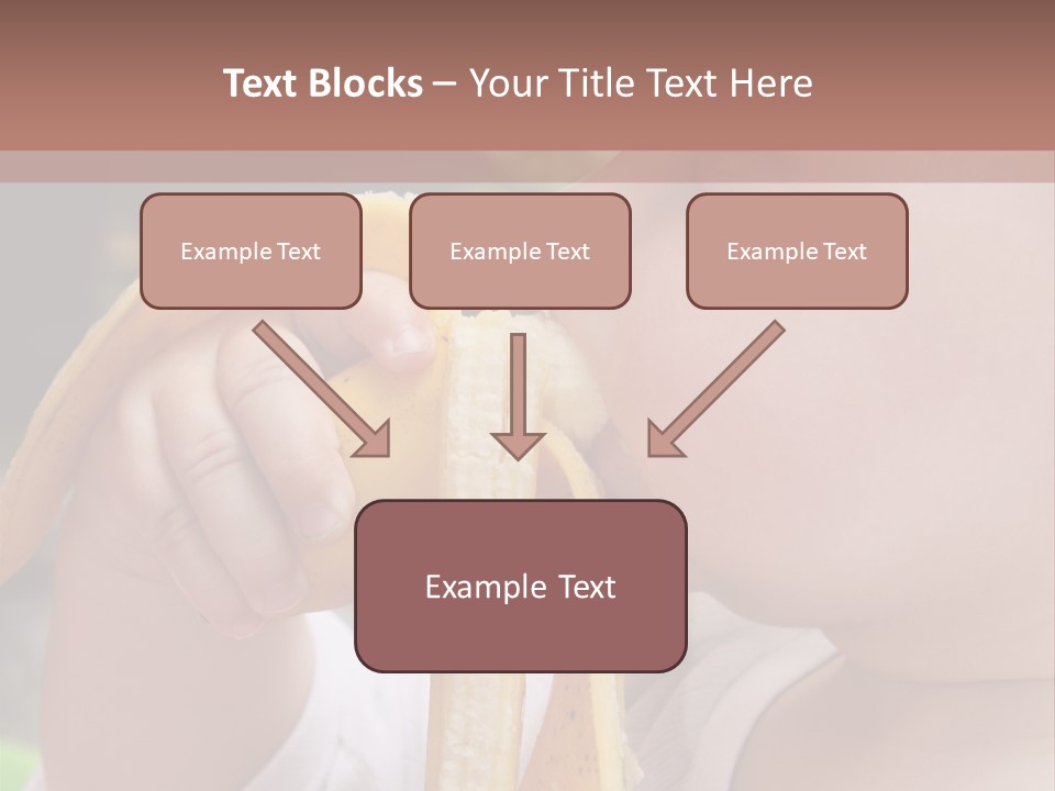 A Baby Eating A Banana With A Brown Background PowerPoint Template