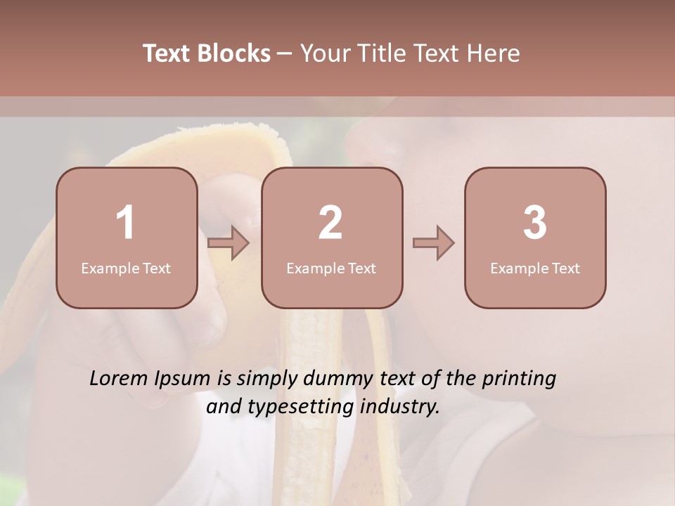 A Baby Eating A Banana With A Brown Background PowerPoint Template