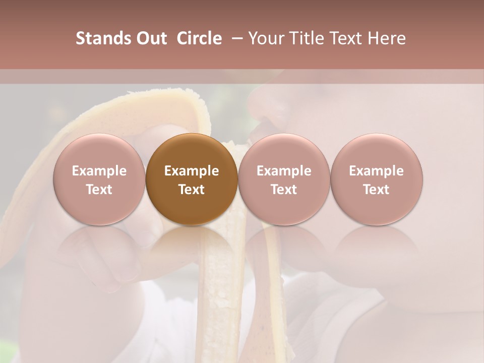 A Baby Eating A Banana With A Brown Background PowerPoint Template