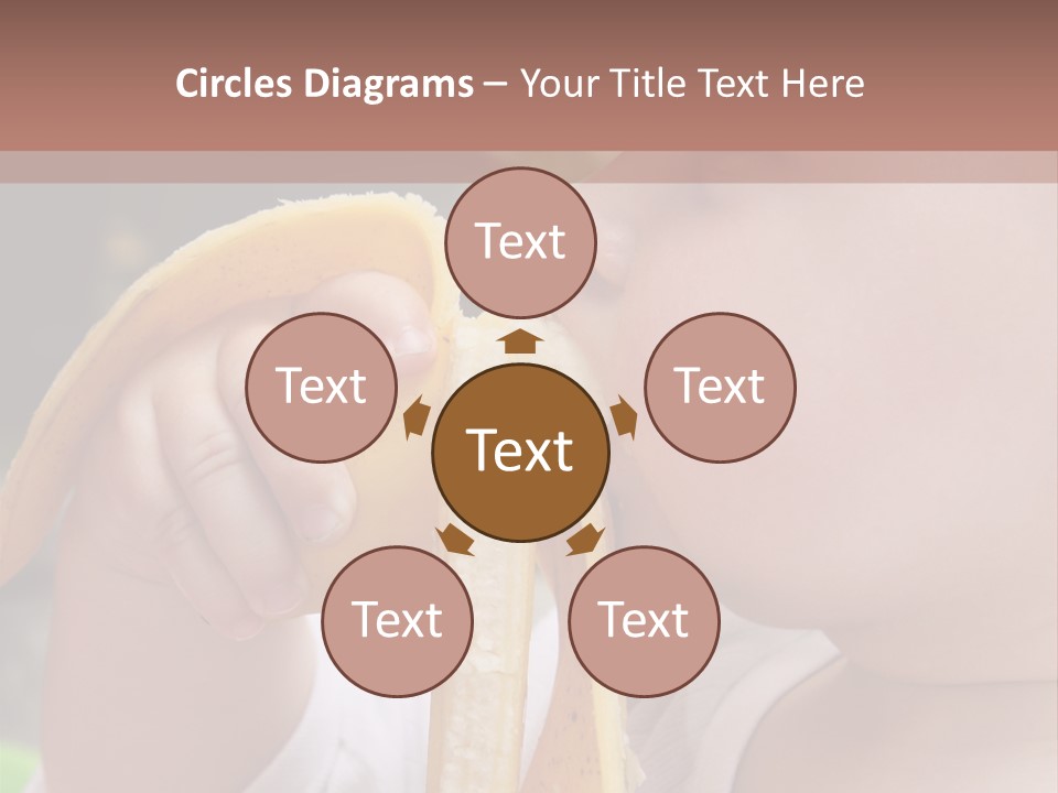 A Baby Eating A Banana With A Brown Background PowerPoint Template