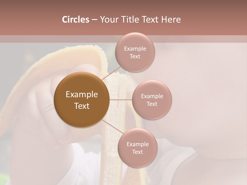 A Baby Eating A Banana With A Brown Background PowerPoint Template