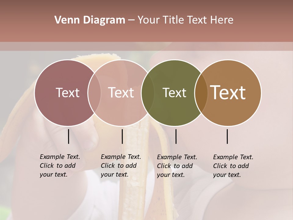 A Baby Eating A Banana With A Brown Background PowerPoint Template