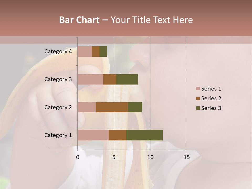A Baby Eating A Banana With A Brown Background PowerPoint Template