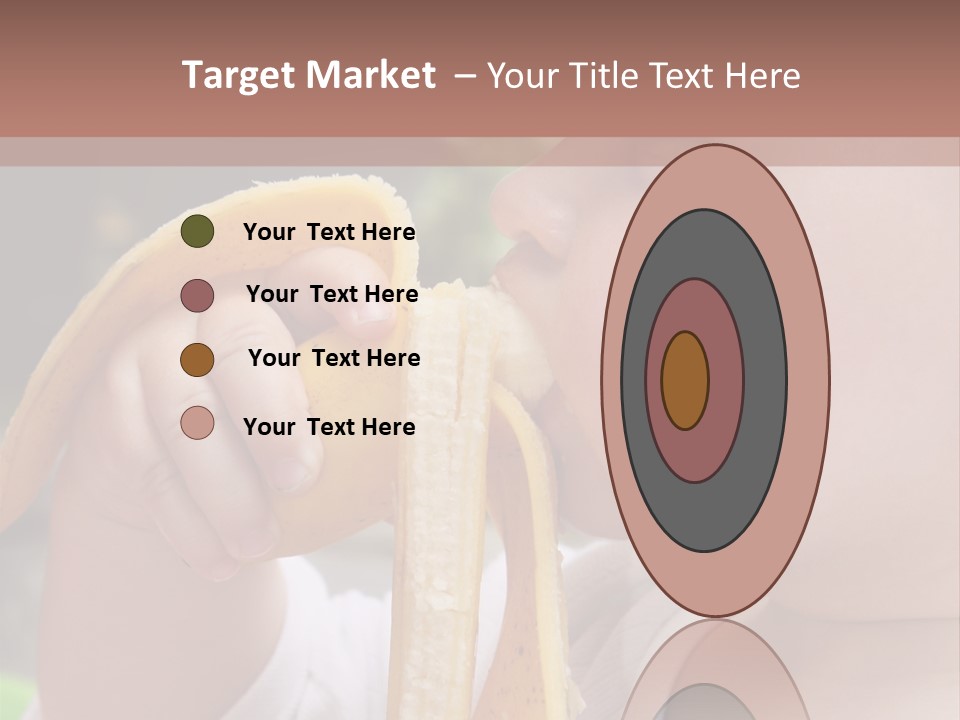 A Baby Eating A Banana With A Brown Background PowerPoint Template