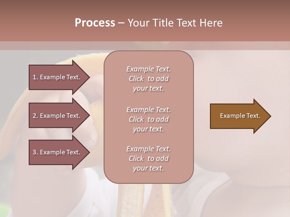 A Baby Eating A Banana With A Brown Background PowerPoint Template
