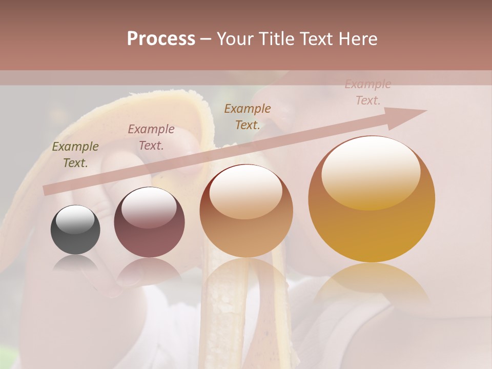A Baby Eating A Banana With A Brown Background PowerPoint Template
