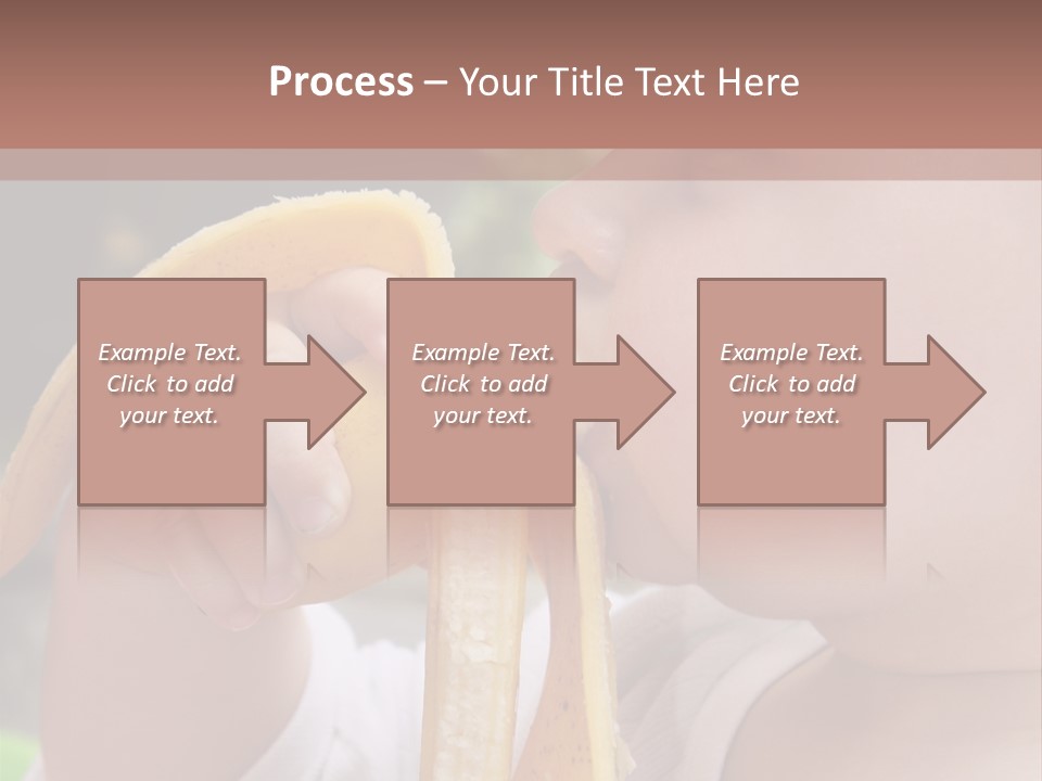 A Baby Eating A Banana With A Brown Background PowerPoint Template