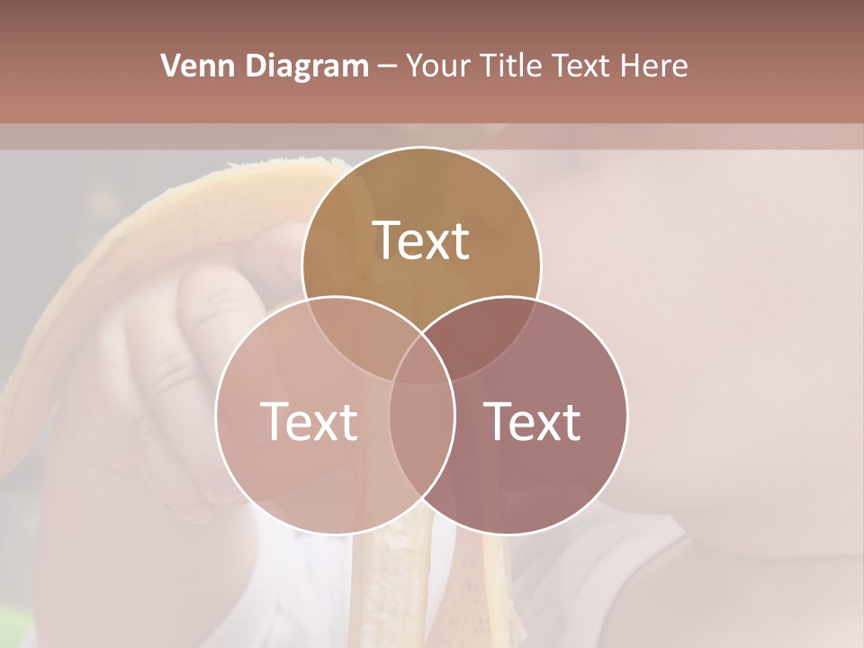 A Baby Eating A Banana With A Brown Background PowerPoint Template