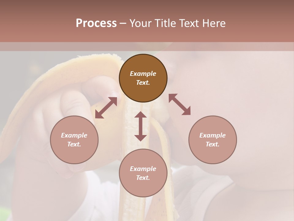 A Baby Eating A Banana With A Brown Background PowerPoint Template