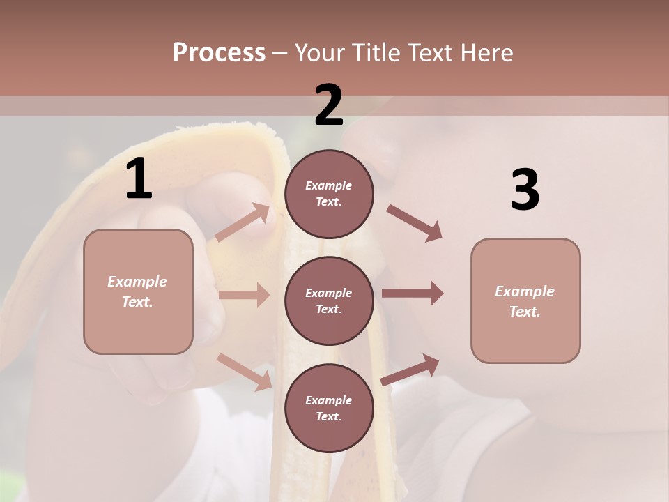 A Baby Eating A Banana With A Brown Background PowerPoint Template