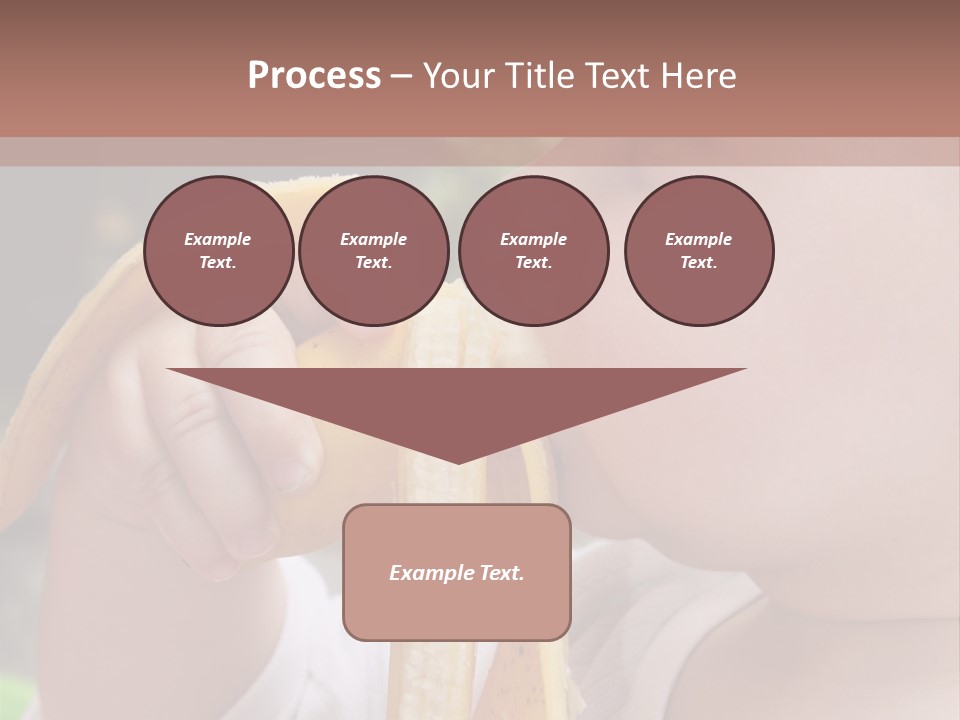 A Baby Eating A Banana With A Brown Background PowerPoint Template
