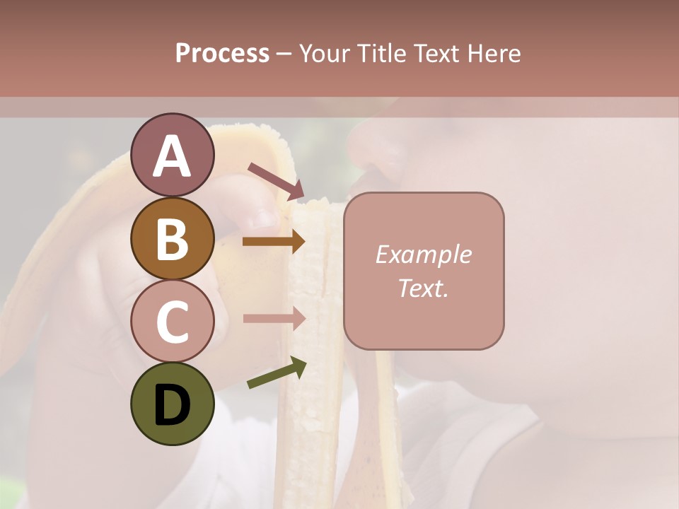 A Baby Eating A Banana With A Brown Background PowerPoint Template
