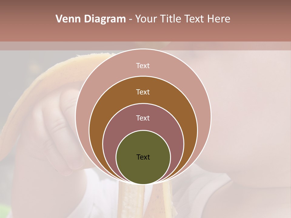 A Baby Eating A Banana With A Brown Background PowerPoint Template